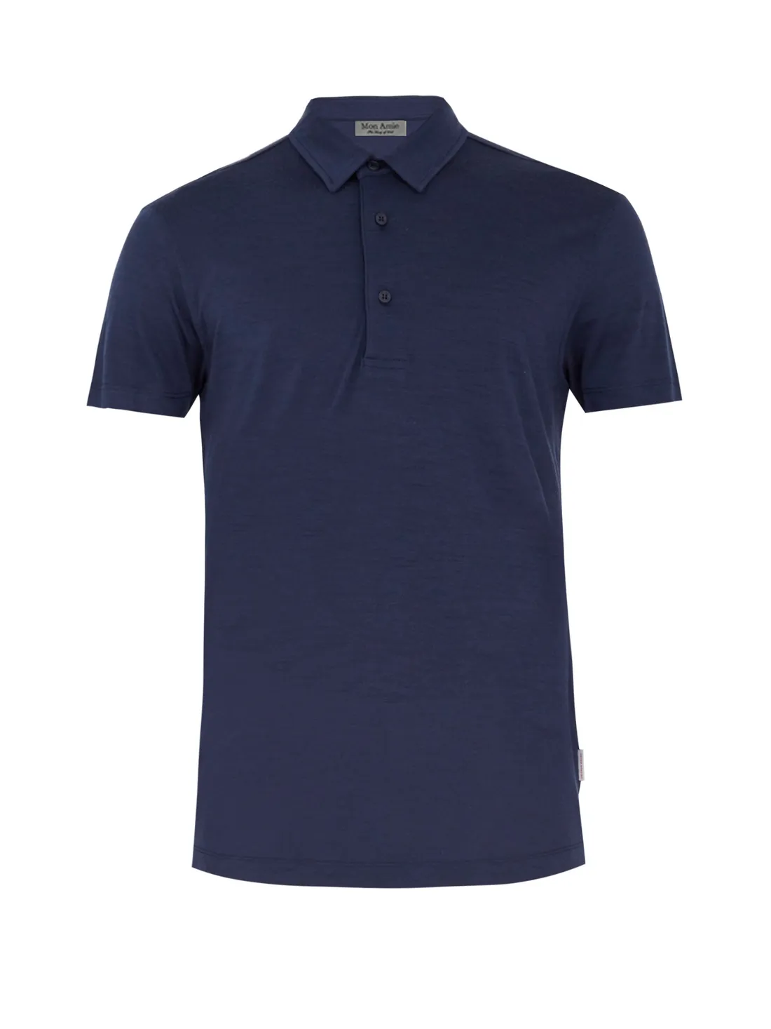 Polo navy trơn cổ sơ mi — 1/1