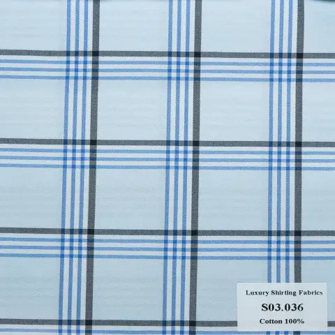 Vải sơ mi S03 · 100% cotton — S03.036