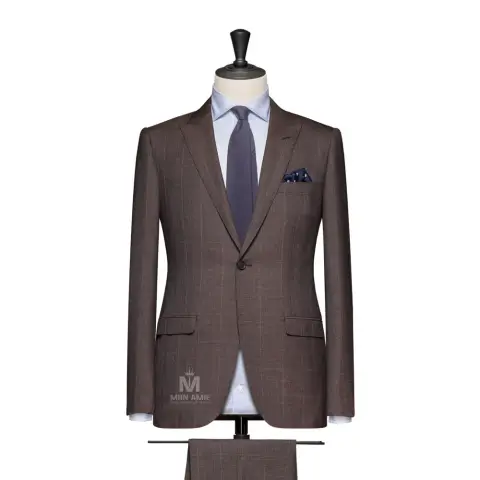 Vest đồng phục caro nâu — 624827