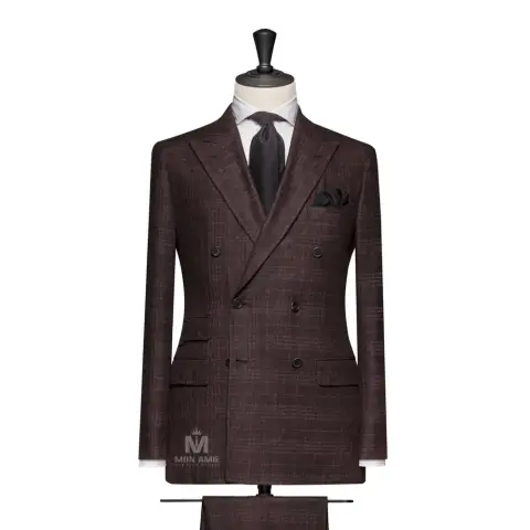 Vest đồng phục caro nâu — 624827