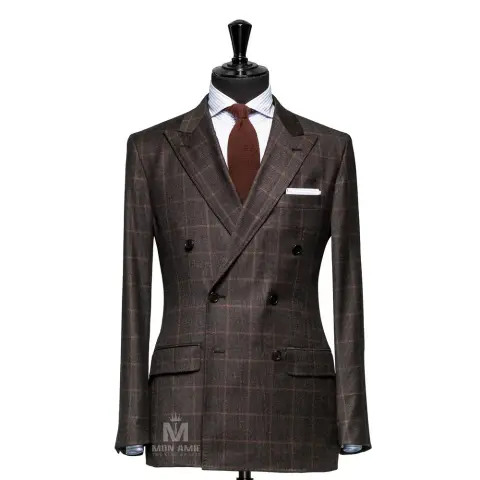 Vest đồng phục caro nâu — BARRINGTON-15001