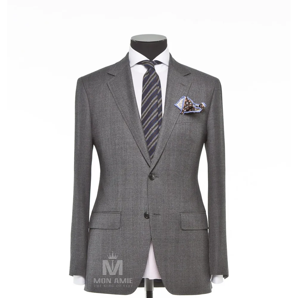 Vest đồng phục caro xám — 1/3