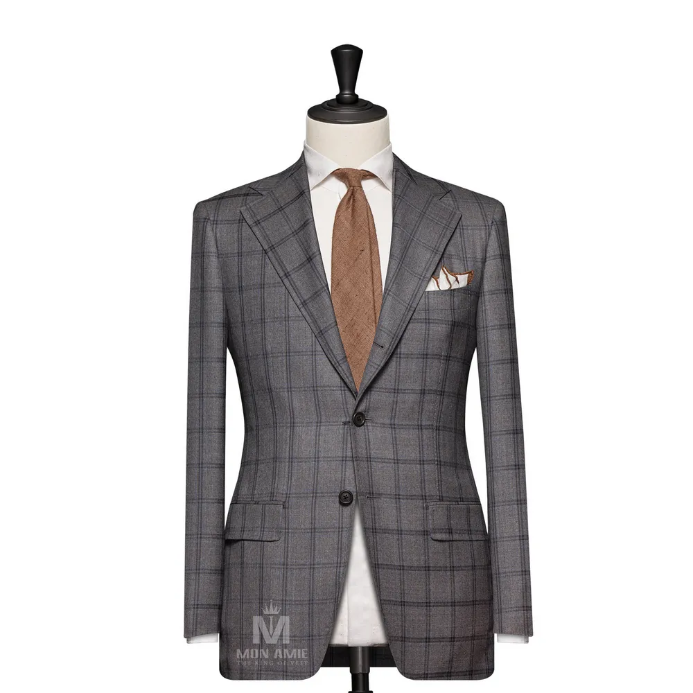 Vest đồng phục caro xám — 1/3