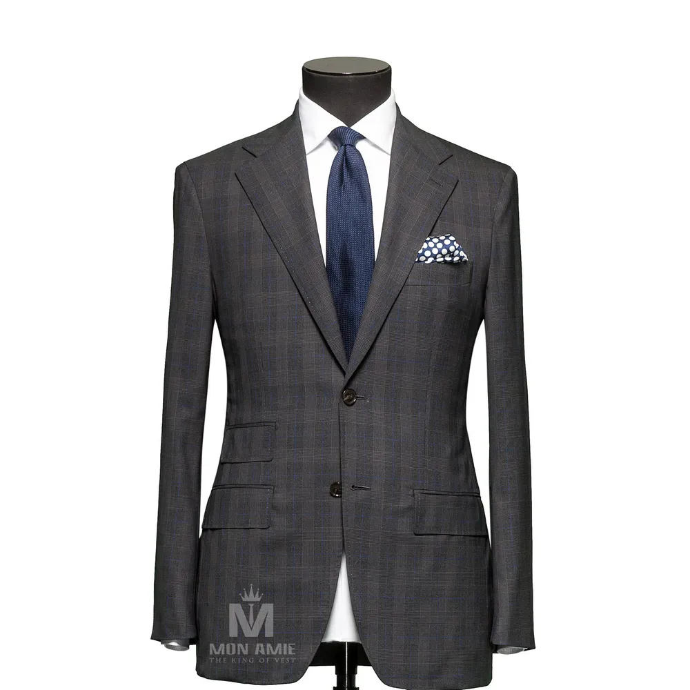 Vest đồng phục caro xám — 1/3
