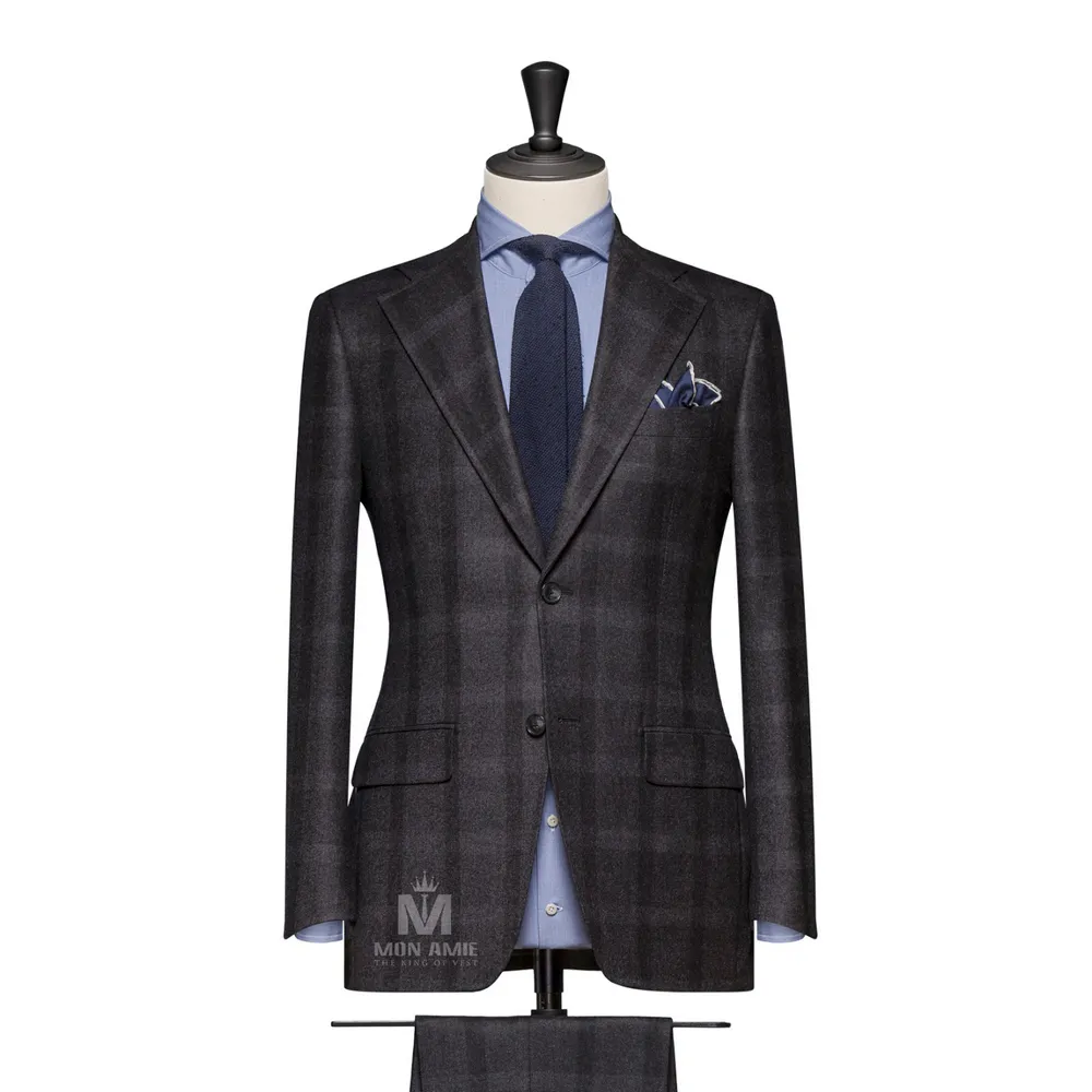 Vest đồng phục caro xám — 1/2