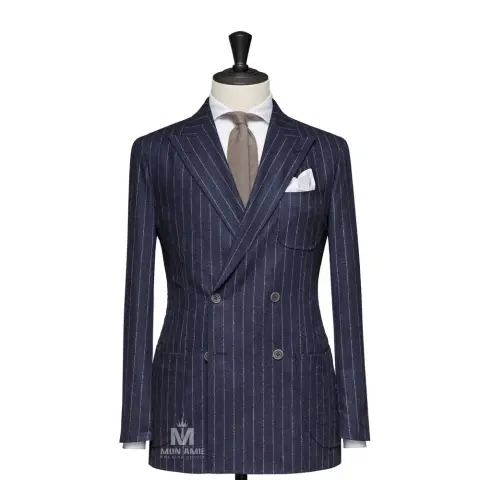 Suit vest đôi xanh đen sọc phấn — BARRINGTON-15043