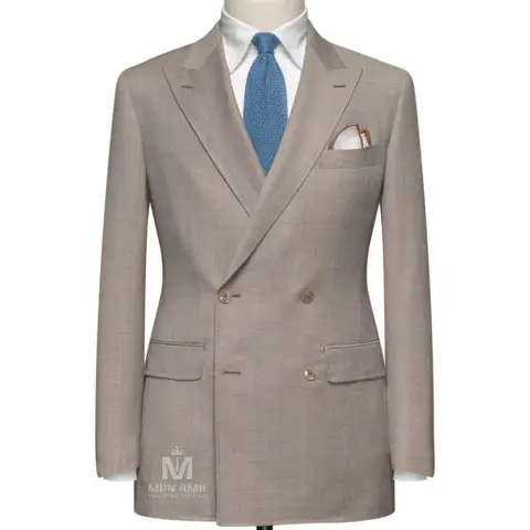 Suit vest đôi màu nâu be (taupe) — 624758