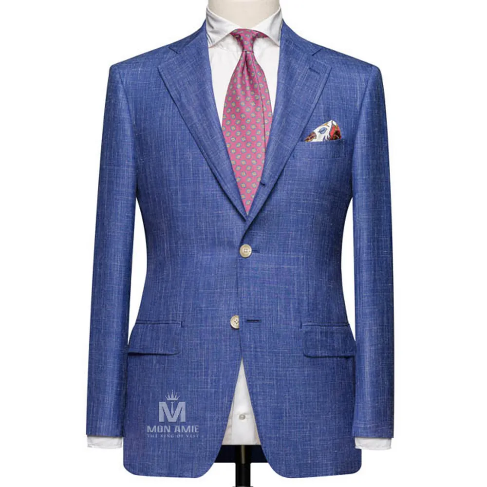Suit xanh dương vân lanh 25000-2 — 1/3