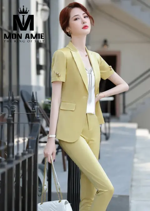 Vest nữ vàng chanh cộc tay, quần lửng — PN1835